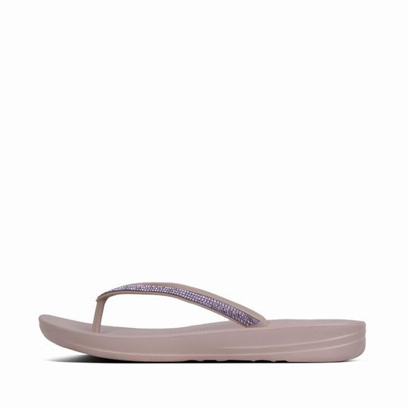 Fitflop Iqushion Sparkle Flip Flops Light Purple Womens - South Africa (WIBT17390)